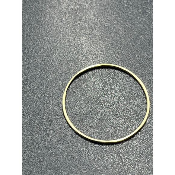 Designer Signed 14K Yellow Gold Continuous Endless Dainty Hoop Earrings 20mm - Picture 4 of 13